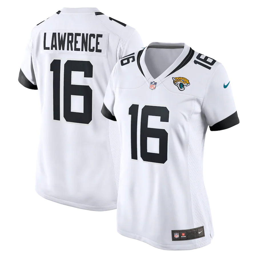 Custom Womens Jacksonville Jaguars #16 Trevor Lawrence Nike White 2021 NFL Draft First Round Pick Game Jersey->youth nfl jersey->Youth Jersey
